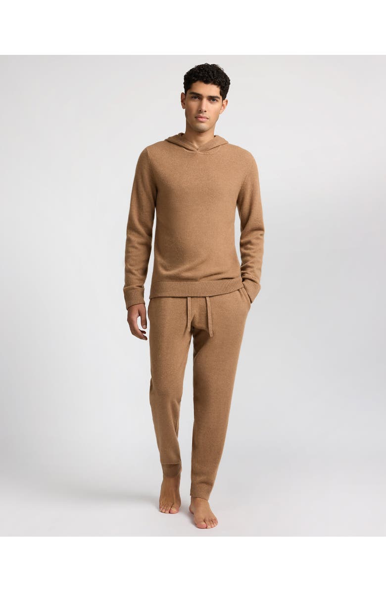 Onia 100% Cashmere Hooded Pullover, Alternate, color, Camel