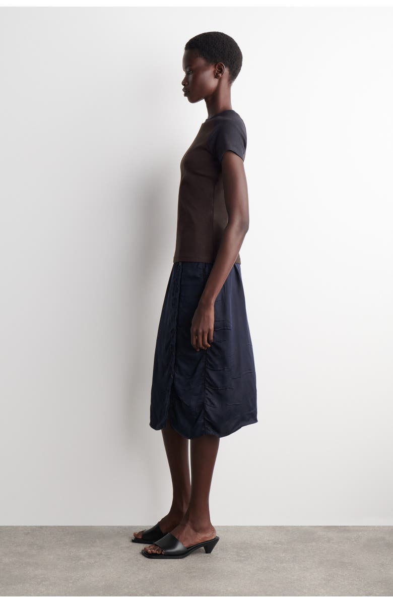 COS Slim Cotton T-Shirt, Alternate, color, Brown / Navy