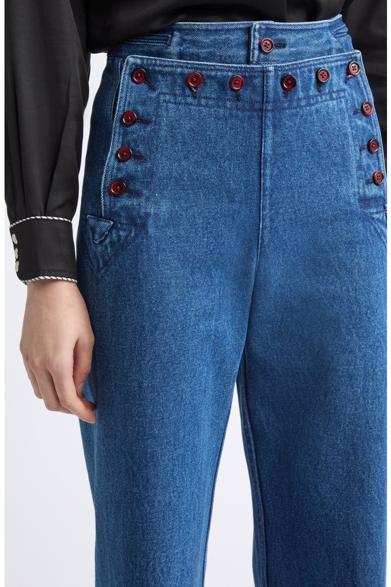Denim Sailor Ankle Pants, Alternate, color, INDIGO