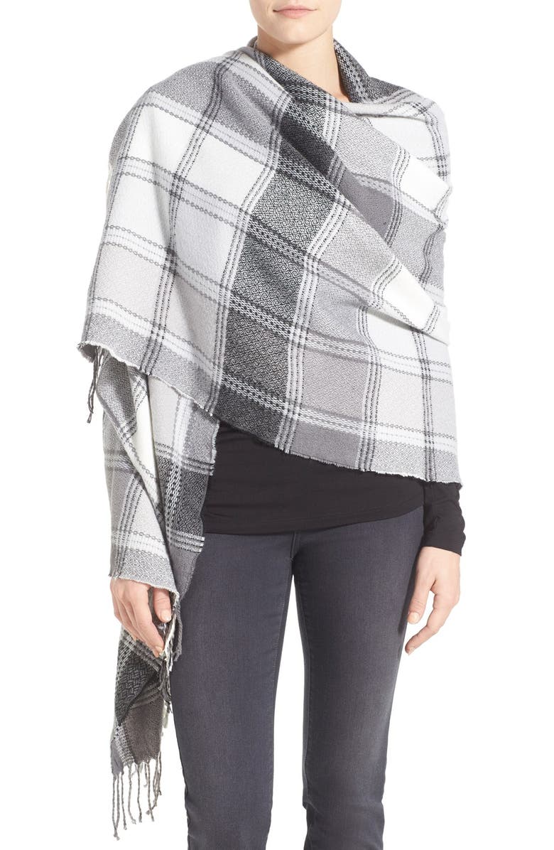 Nordstrom Plaid Blanket Wrap, Main, color, 