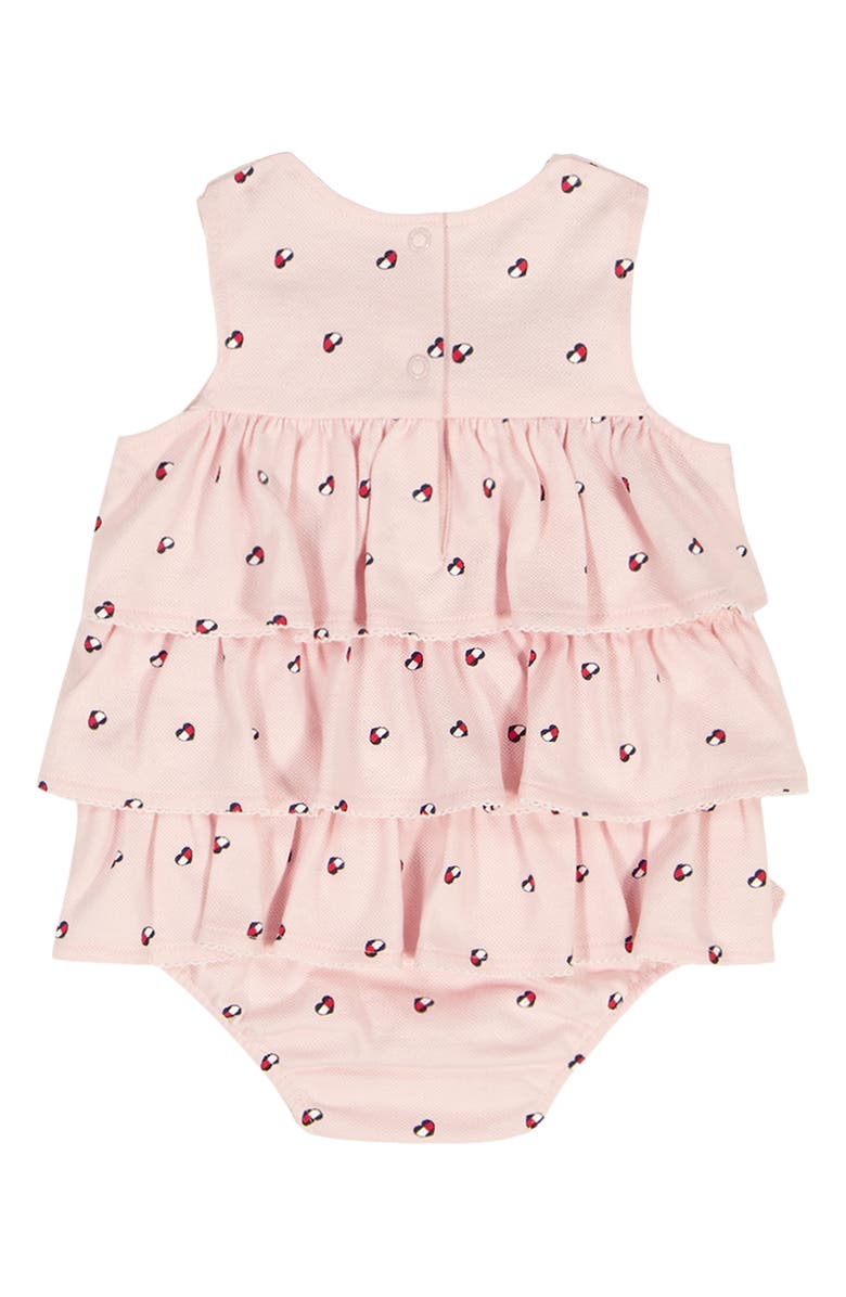 Tommy Hilfiger Ruffle Piquè Bodysuit & Headband Set, Alternate, color, Dark Pink