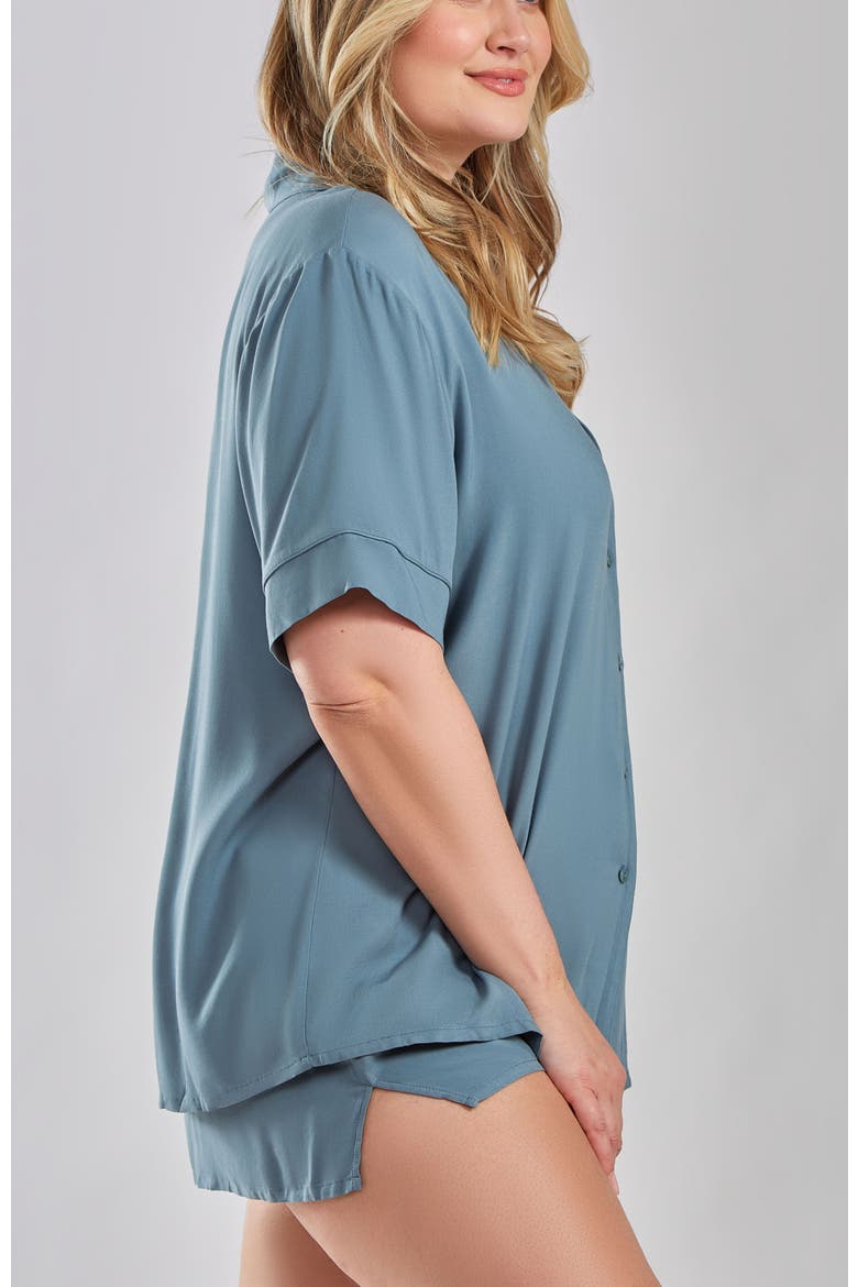 Organic Cotton and Tencel Notched Collar Pajama Set, Alternate, color, Blue