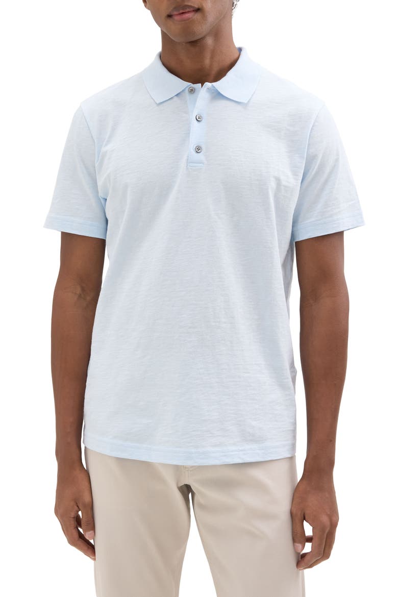 Bron in Cosmos Slub Cotton Polo Shirt, Main, color, SKYLIGHT