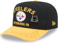 New Era Men's New Era Black/Gold Pittsburgh Steelers 2025 NFL Draft On Stage A-Frame 59FIFTY Fitted Hat