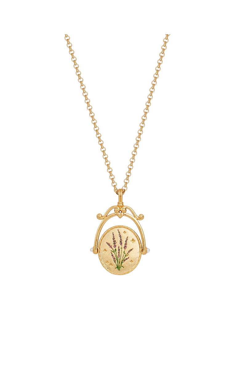 Fable England L Initial Lavender Gold Spinner Chain Necklace, Alternate, color, Gold