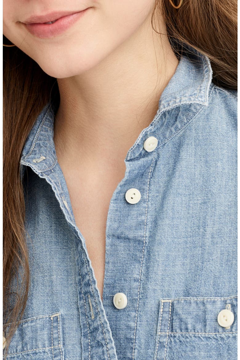 Button-Up Japanese Denim Shirt, Alternate, color, SERENE BLUE