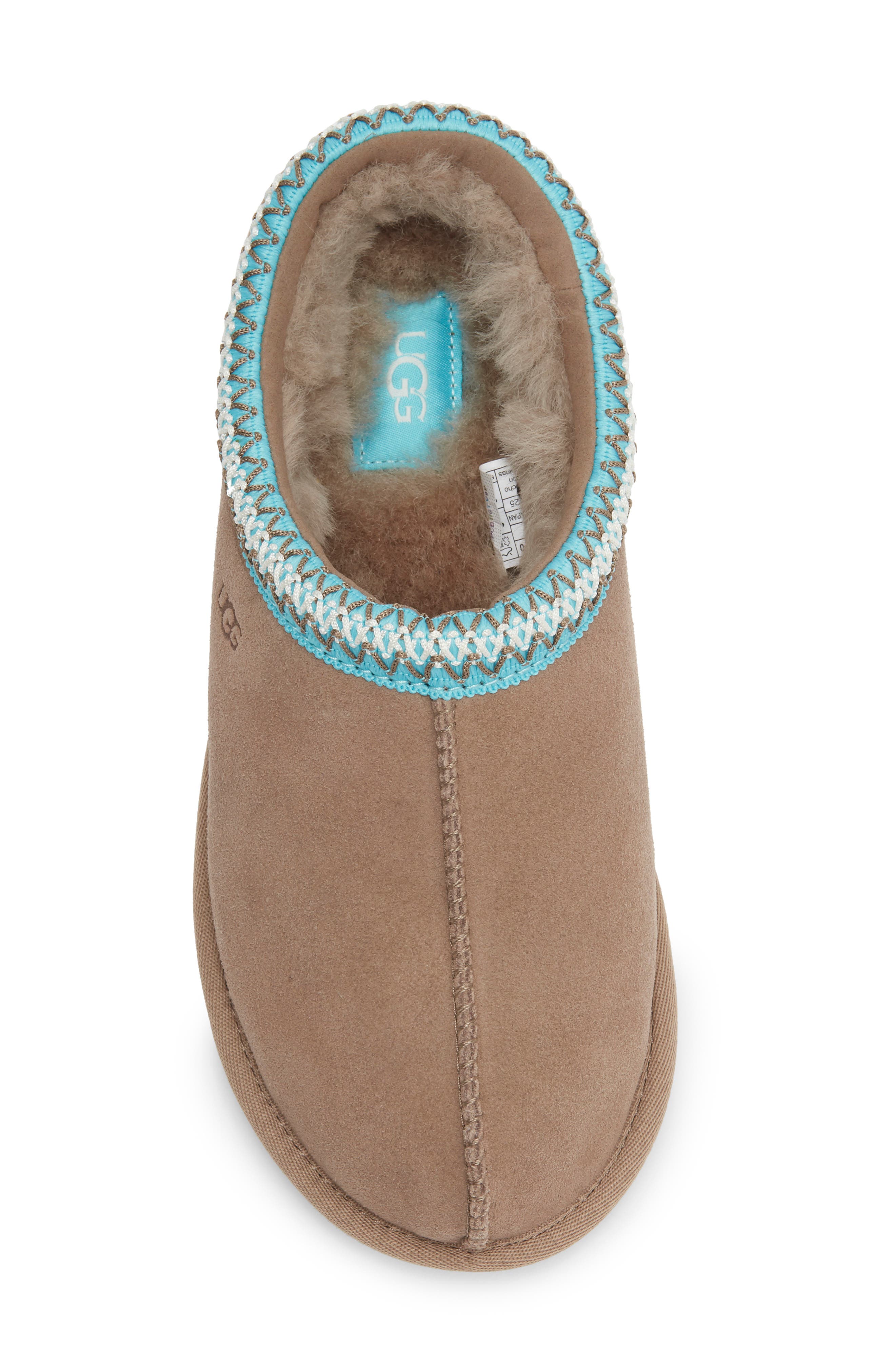 Tasman II Genuine Shearling Lined Slipper, Alternate, color, CARIBOU / SAPPHIRE ICE