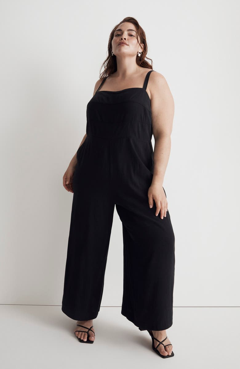 Madewell Amira Wide Leg Twill Jumpsuit, Alternate, color, 
