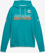 Nike Men's Nike Aqua Miami Dolphins Sideline Standard Issue Top Prospect Dri-FIT Hoodie