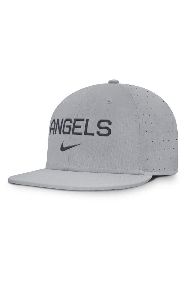 Nike Men's Nike Gray Los Angeles Angels True Performance Fitted Hat, Alternate, color, 
