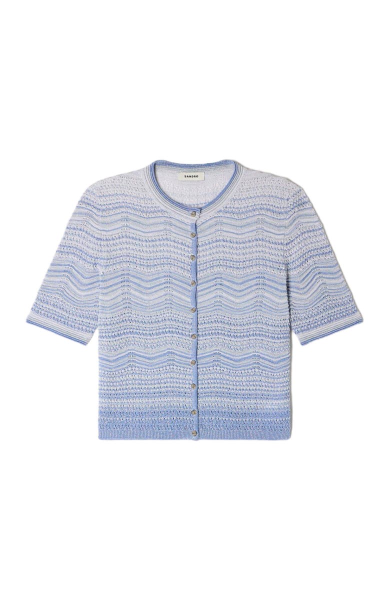 SANDRO Fancy knit cardigan, Alternate, color, Sky Blue