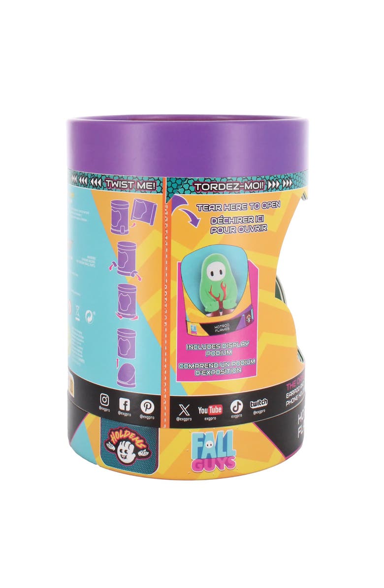 Exquisite Gaming Holdems Fall Guys Hot Rod Flames Earbud & Phone Holder, Alternate, color, Multicolored