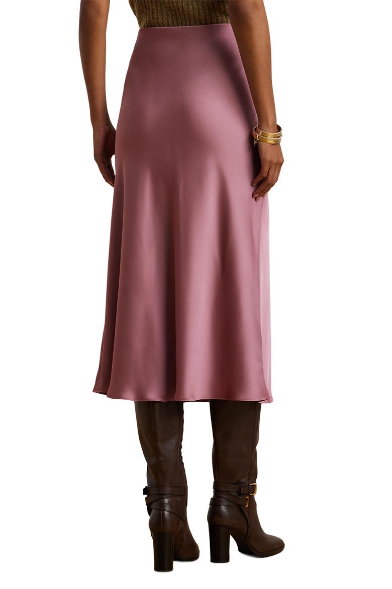 Satin Charmeuse Midi Skirt, Alternate, color, ROSE BLUSH