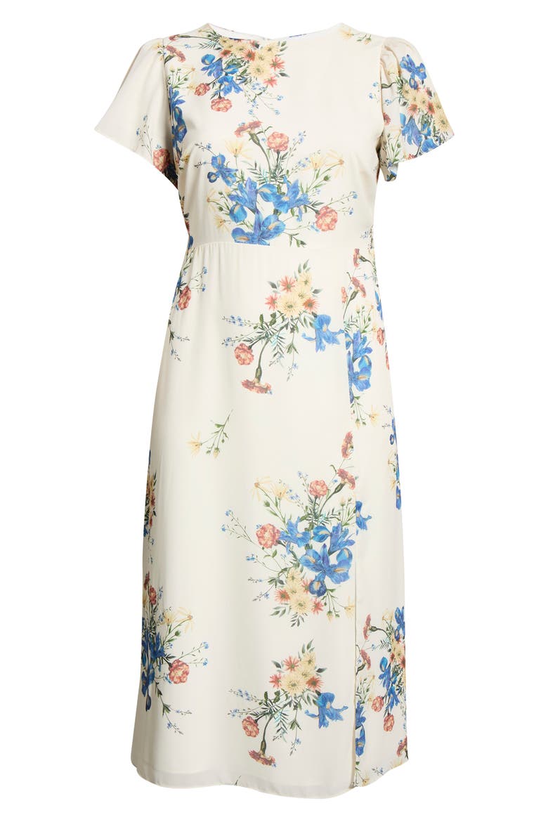 Jacinta Floral Midi Dress, Alternate, color, CREAM-MULTI