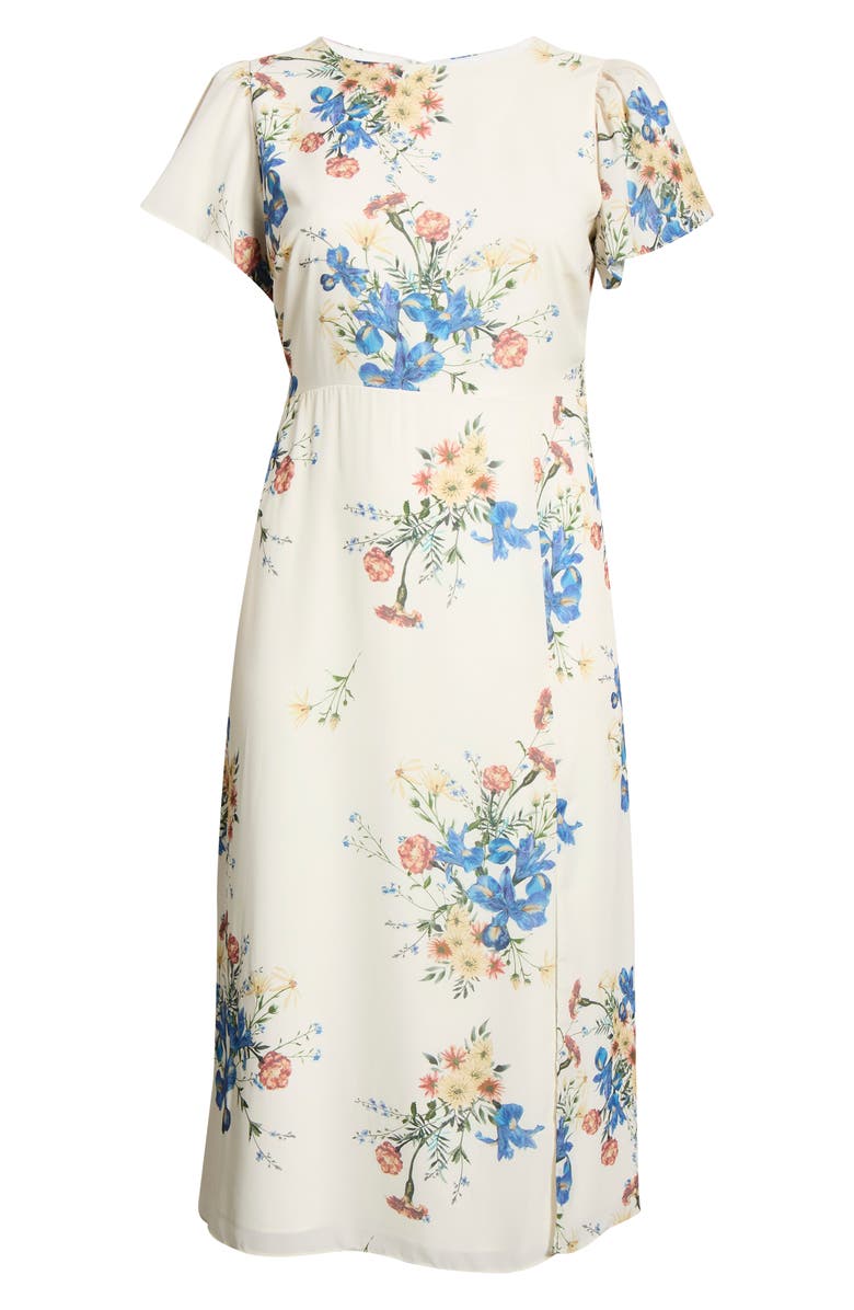SUGARLIPS Jacinta Floral Midi Dress, Alternate, color, Cream-Multi
