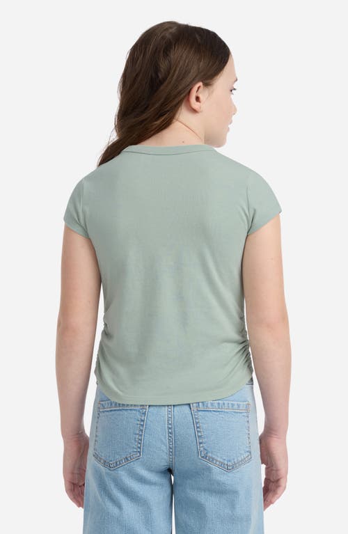Abercrombie Kids Kids' Ruched Cotton Blend Graphic T-shirt In Green