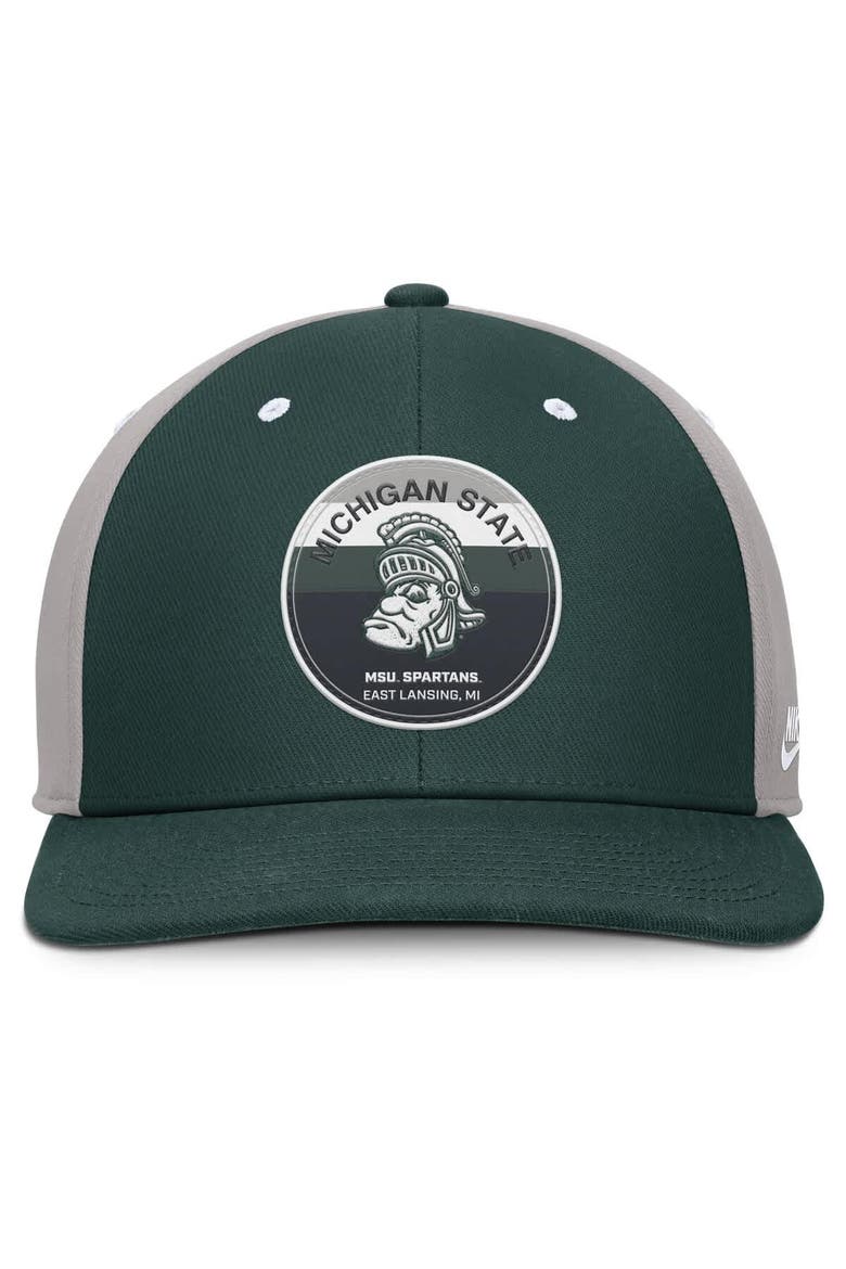 Men's Nike Green/Gray Michigan State Spartans Prep Pro Performance Snapback Hat, Alternate, color, Green