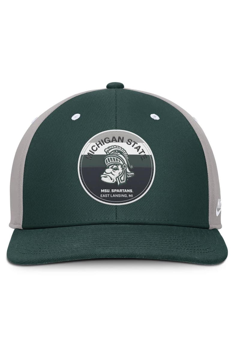 Nike Men's Nike Green/Gray Michigan State Spartans Prep Pro Performance Snapback Hat, Alternate, color, Green