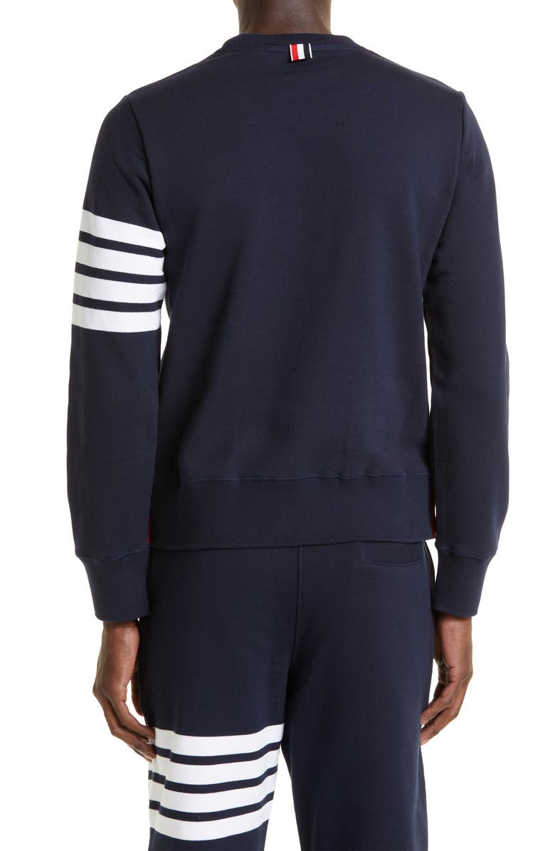 Thom Browne Stripe Sleeve Sweatshirt, Alternate, color, 461 - Navy