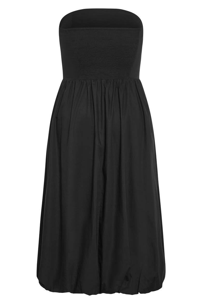 Alina Strapless Bubble Hem Maxi Dress, Alternate, color, BLACK