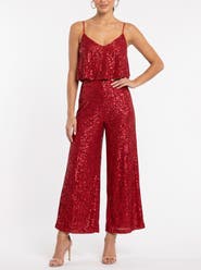 RACHEL Rachel Roy Sequin Tara Ruffle Jumpsuit