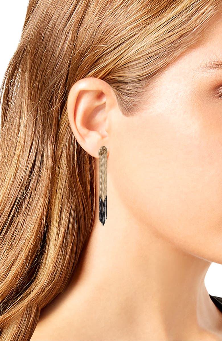 AllSaints Chain Fringe Earrings, Alternate, color,