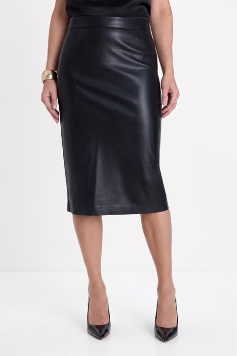 Verona Faux Leather Midi Skirt