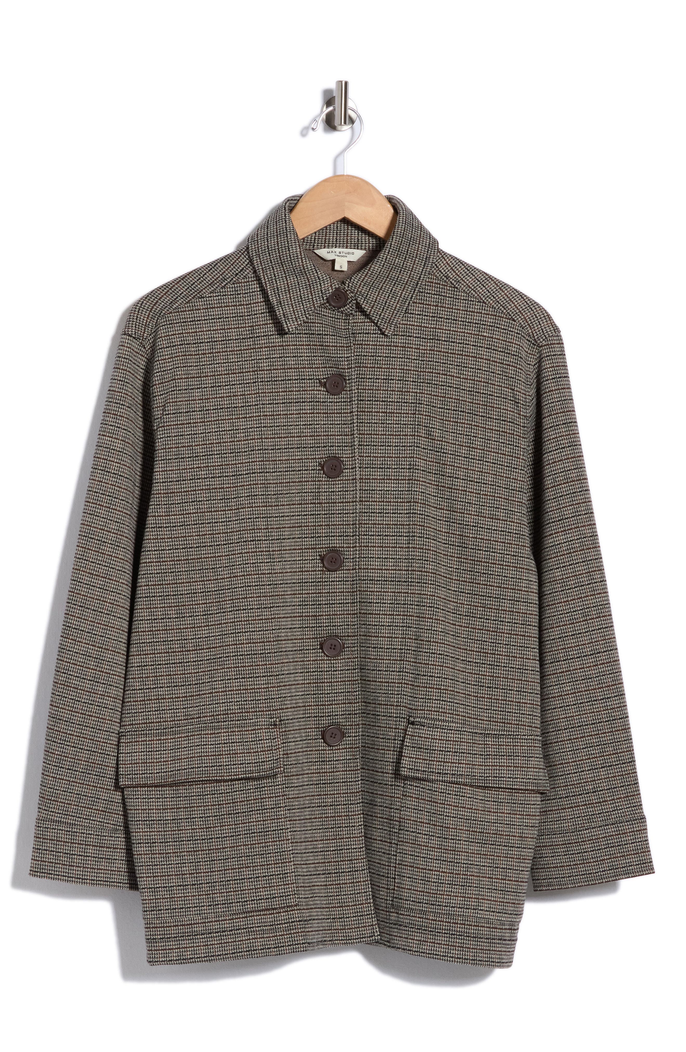 Houndstooth Button Front Jacket