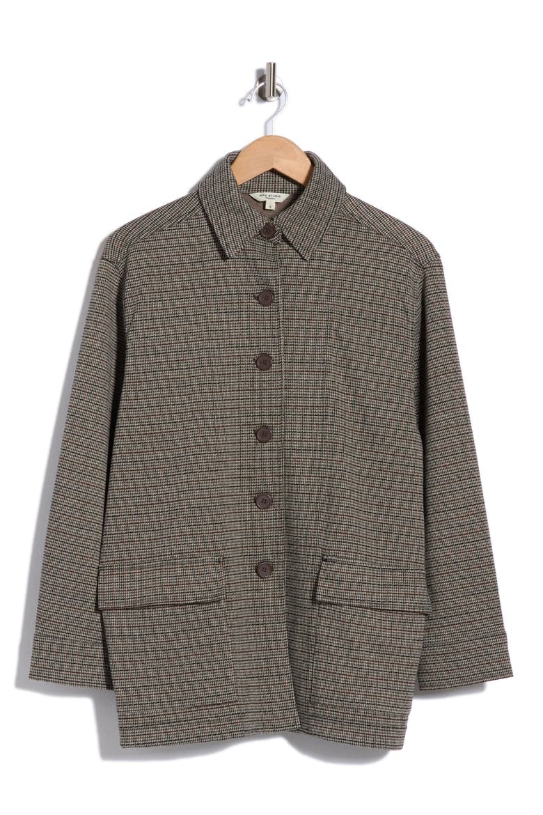 LONG BUTTON FRONT JACKET, Main, color, BLACK/ BROWN