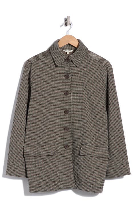 Houndstooth Button Front Jacket