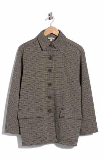 Houndstooth Button Front Jacket