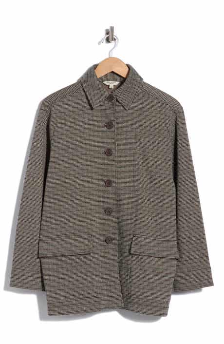 Houndstooth Button Front Jacket