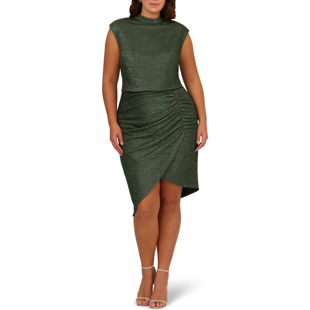 ADRIANNA PAPELL ADRIANNA PAPELL METALLIC SLEEVELESS KNIT COCKTAIL DRESS