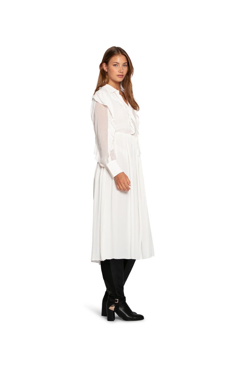 Slow Dance Frill Midi Dress, Alternate, color, White