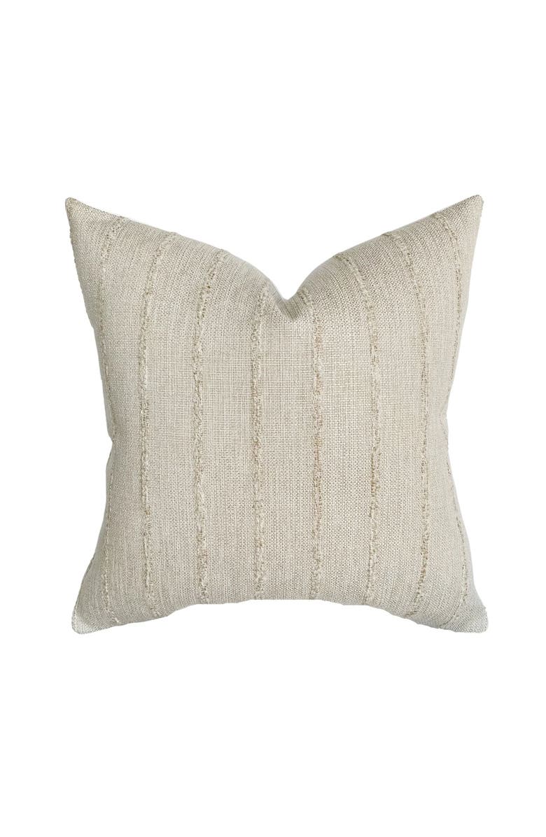 Linen & James Chloe Sandy Beige Stripe Pillow Cover, Main, color, Beige