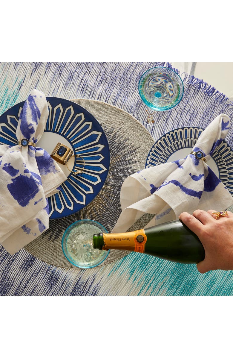 Joanna Buchanan Single gem napkin rings, topaz, set of two, Alternate, color, Navy