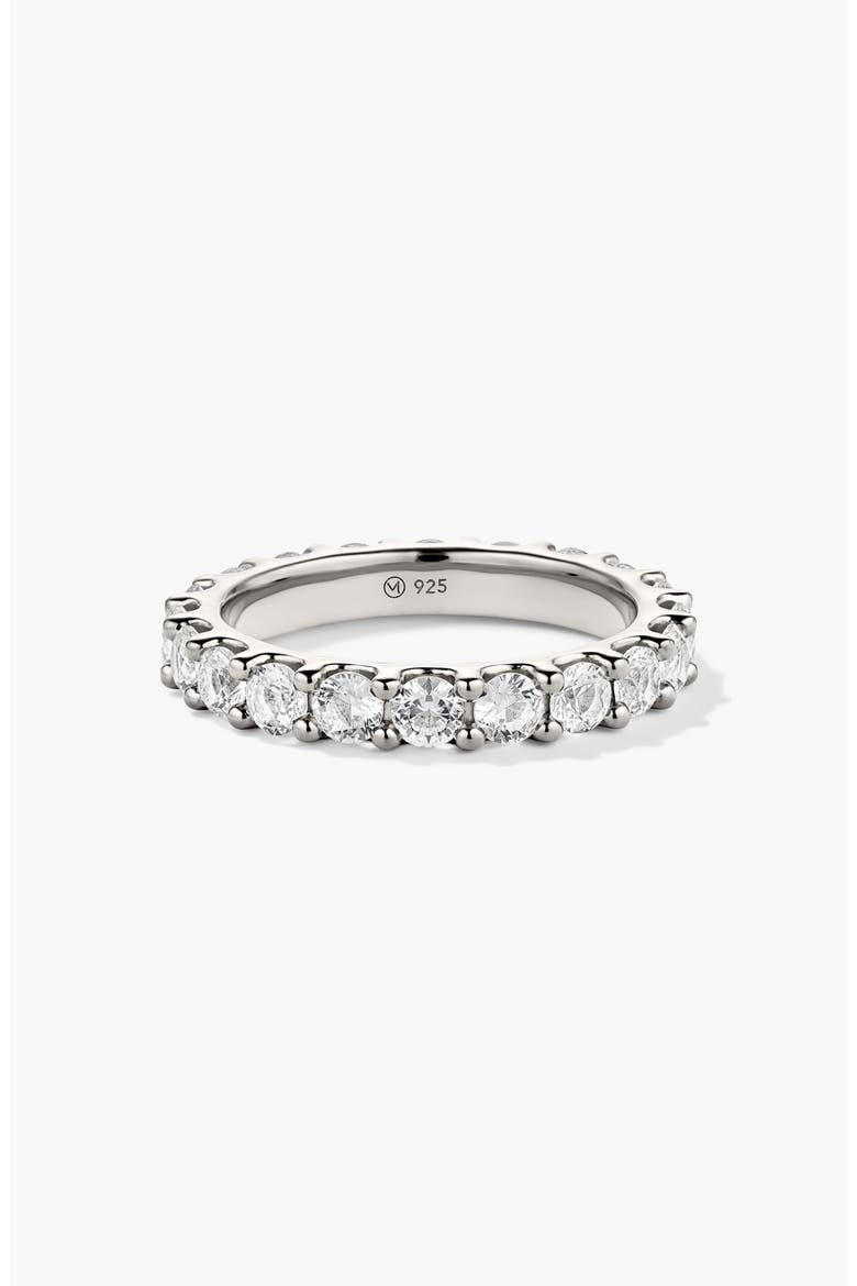 Aurora Lab Grown Sapphire Eternity Ring, Main, color, Sterling Silver