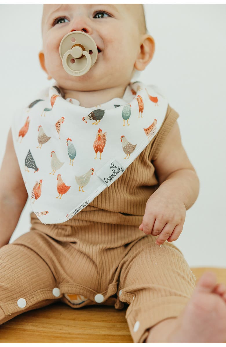 Copper Pearl Assorted 4-Pack Bandana Bibs, Alternate, color, White Multi