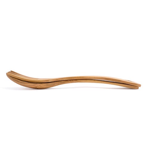 Berard Handcrafted Olive Wood 2 Piece Salad Serving Set, 12 Inch In Brown