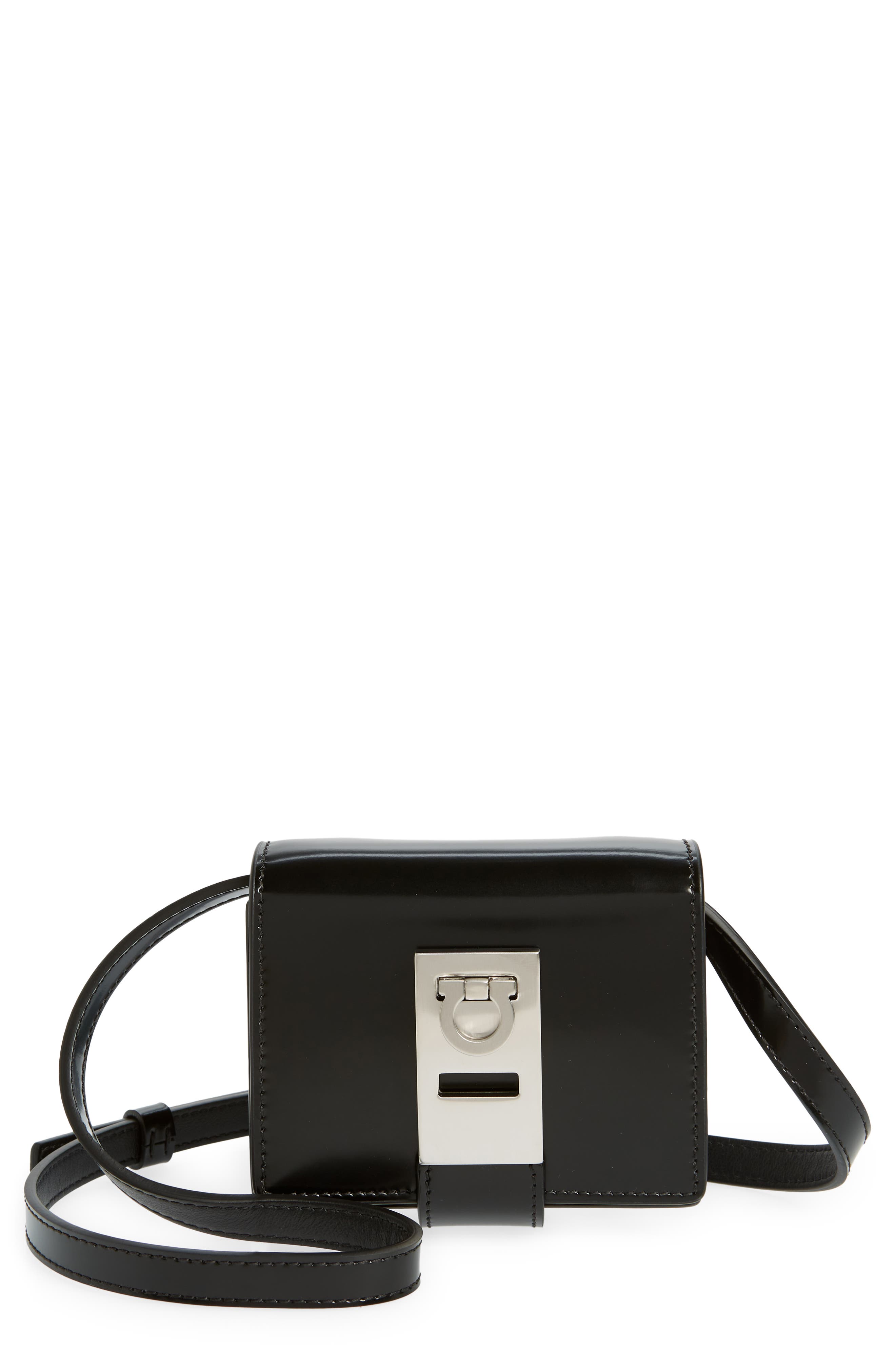 FERRAGAMO Twins Gancio Lock Crossbody Bag, Main, color, 