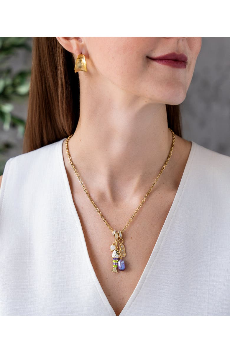 Loni Paul Jewelry Fish and Pearl Charm Necklace, Alternate, color,