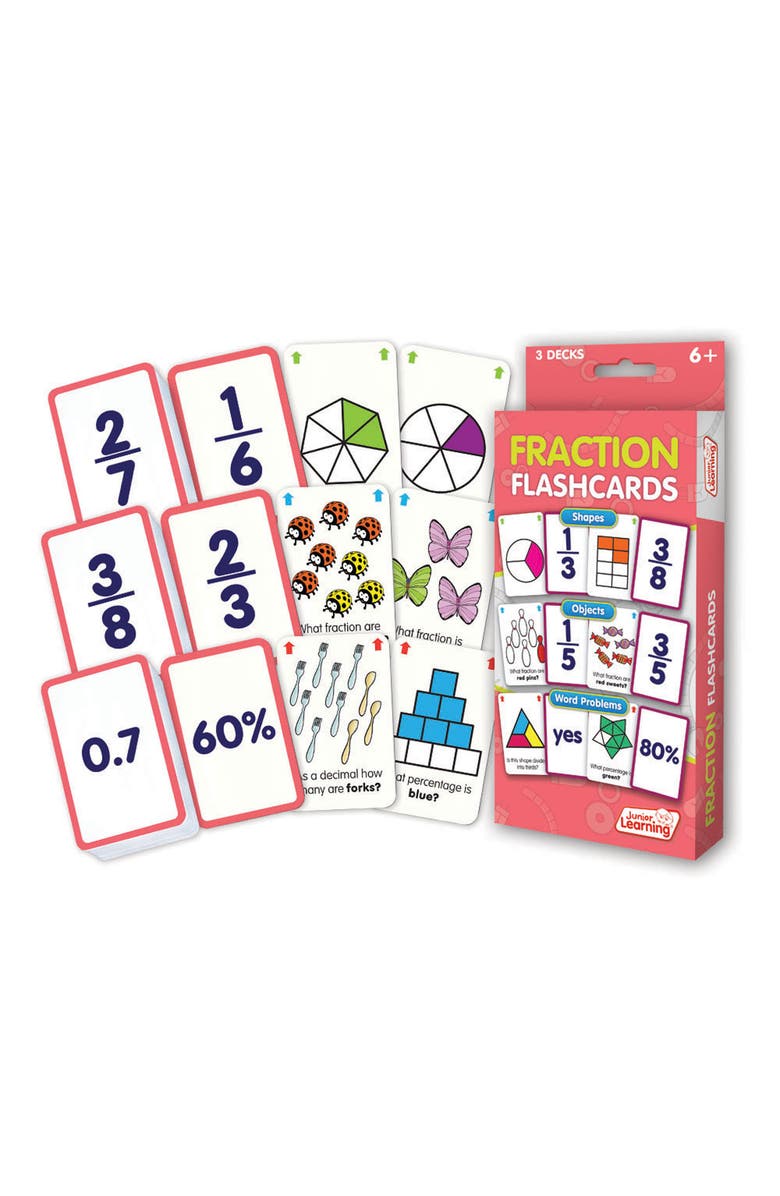 Junior Learning Fraction Flashcards, Main, color, Multicolored