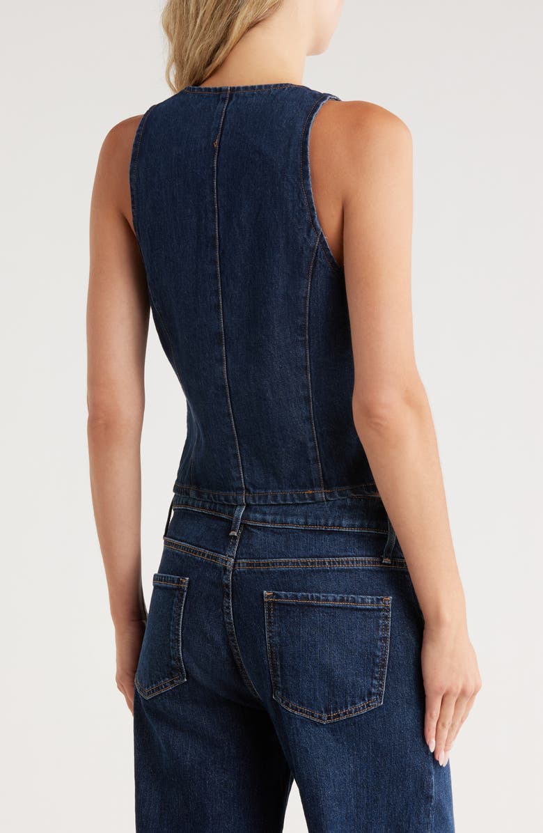 JASON WU Denim Vest, Alternate, color, Mid-Blue Denim