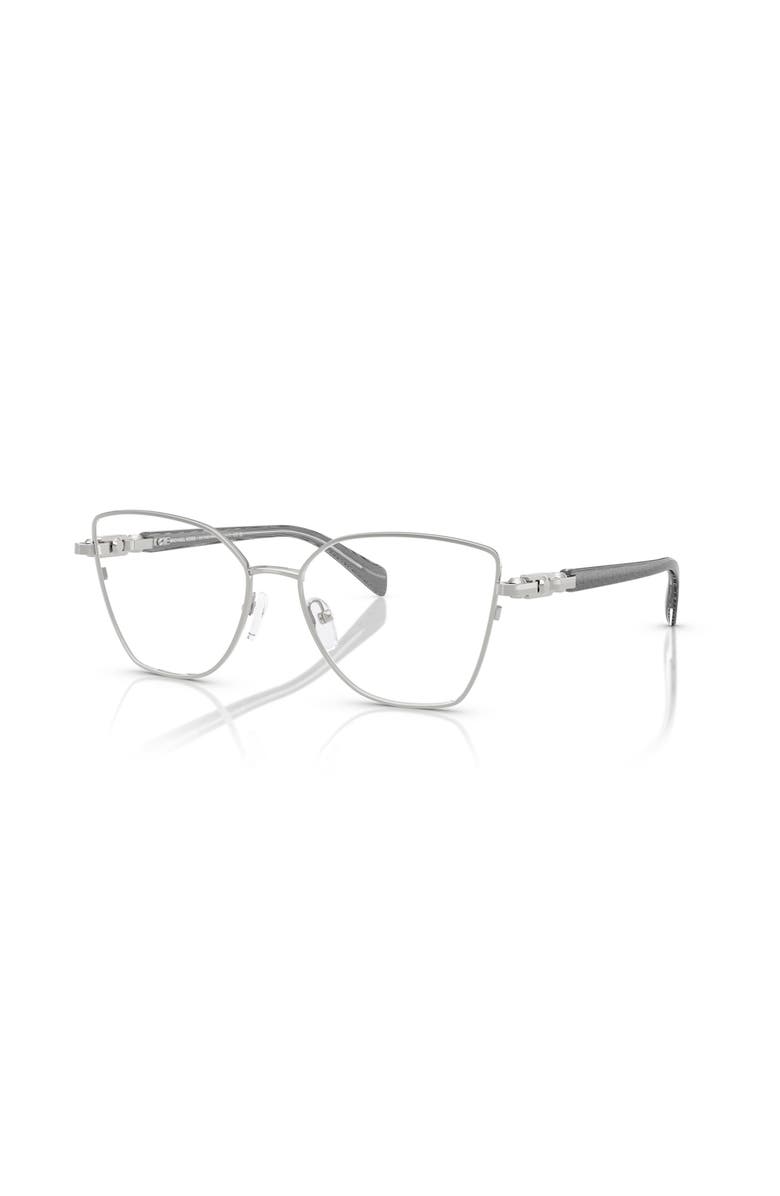Michael Kors 55mm Butterfly optical glasses, Main, color, Silver