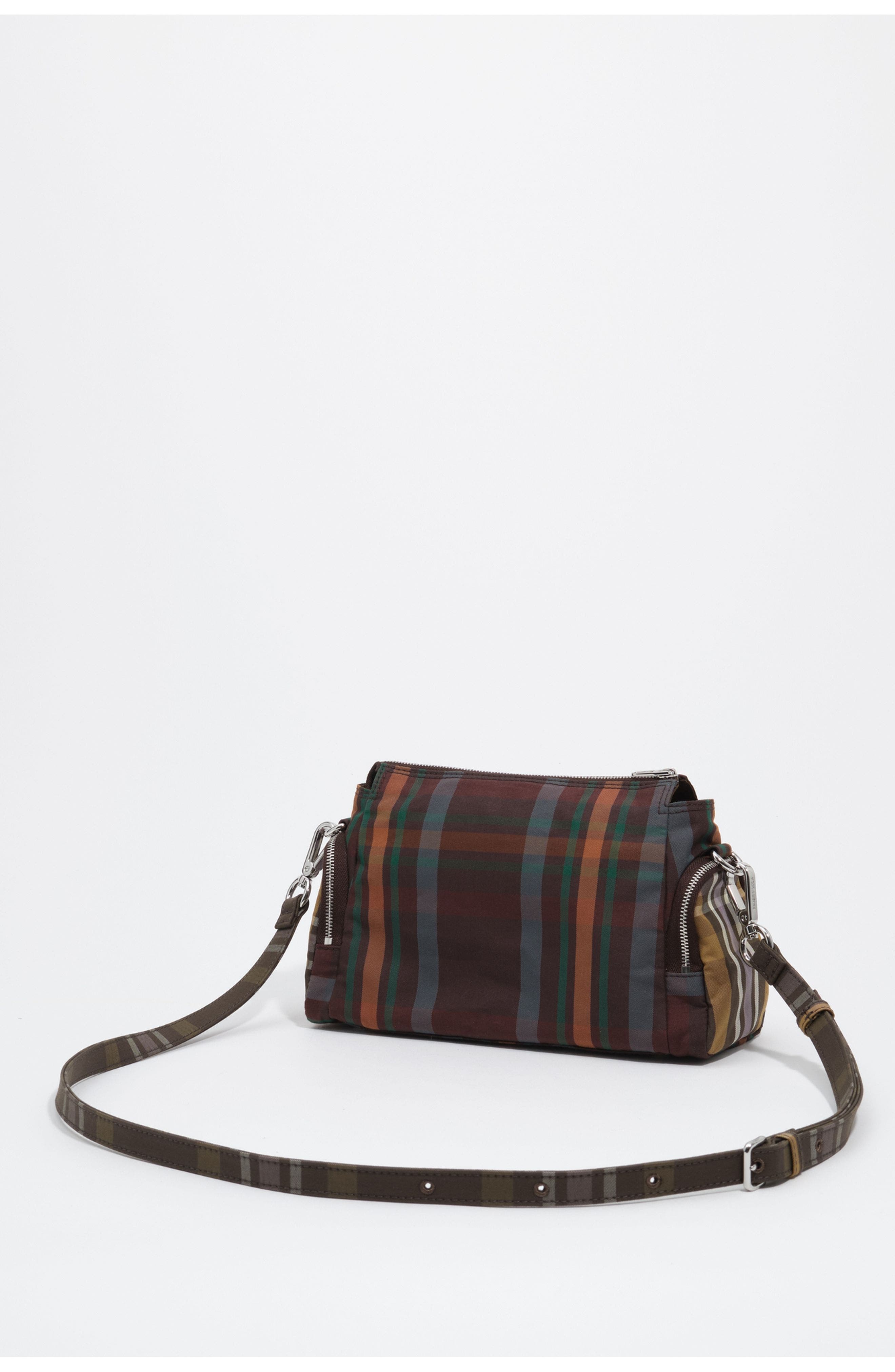 Small Tartan Pocket Bag, Alternate, color, TARTAN CHOCOLATE GREEN