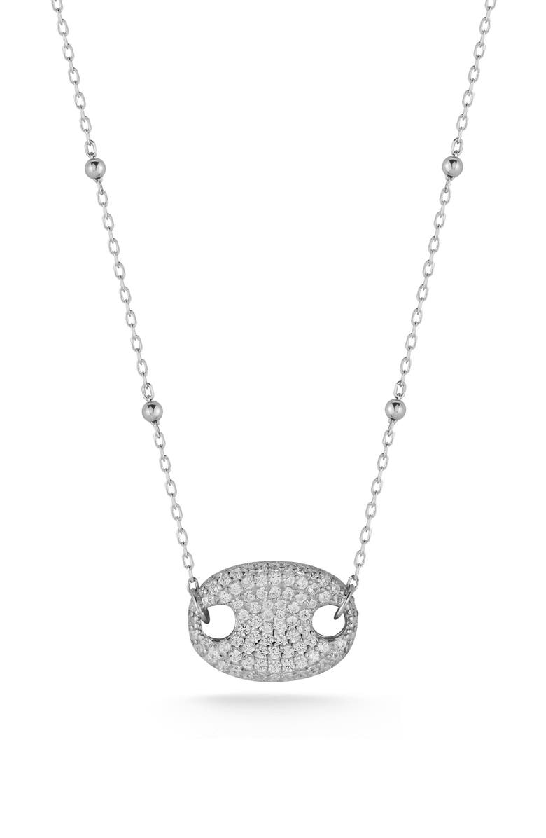 CHLOE AND MADISON Pavé CZ Pendant Necklace, Main, color, Silver