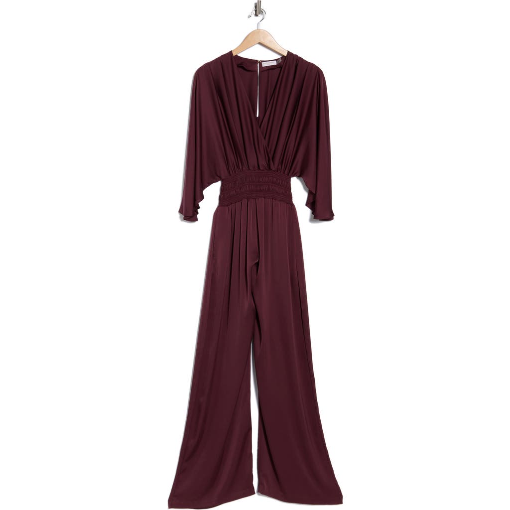 Ramy Brook Cheri Long Sleeve Satin Jumpsuit In Brown