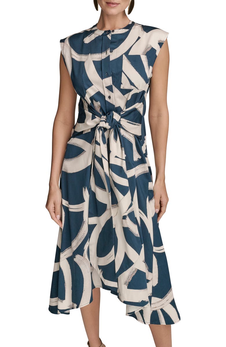 Donna Karan New York Abstract Print Stretch Cotton Shirtdress, Alternate, color, 