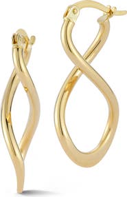 Ember Fine Jewelry <p>Infinity 14K Gold Hoop Earrings</p>