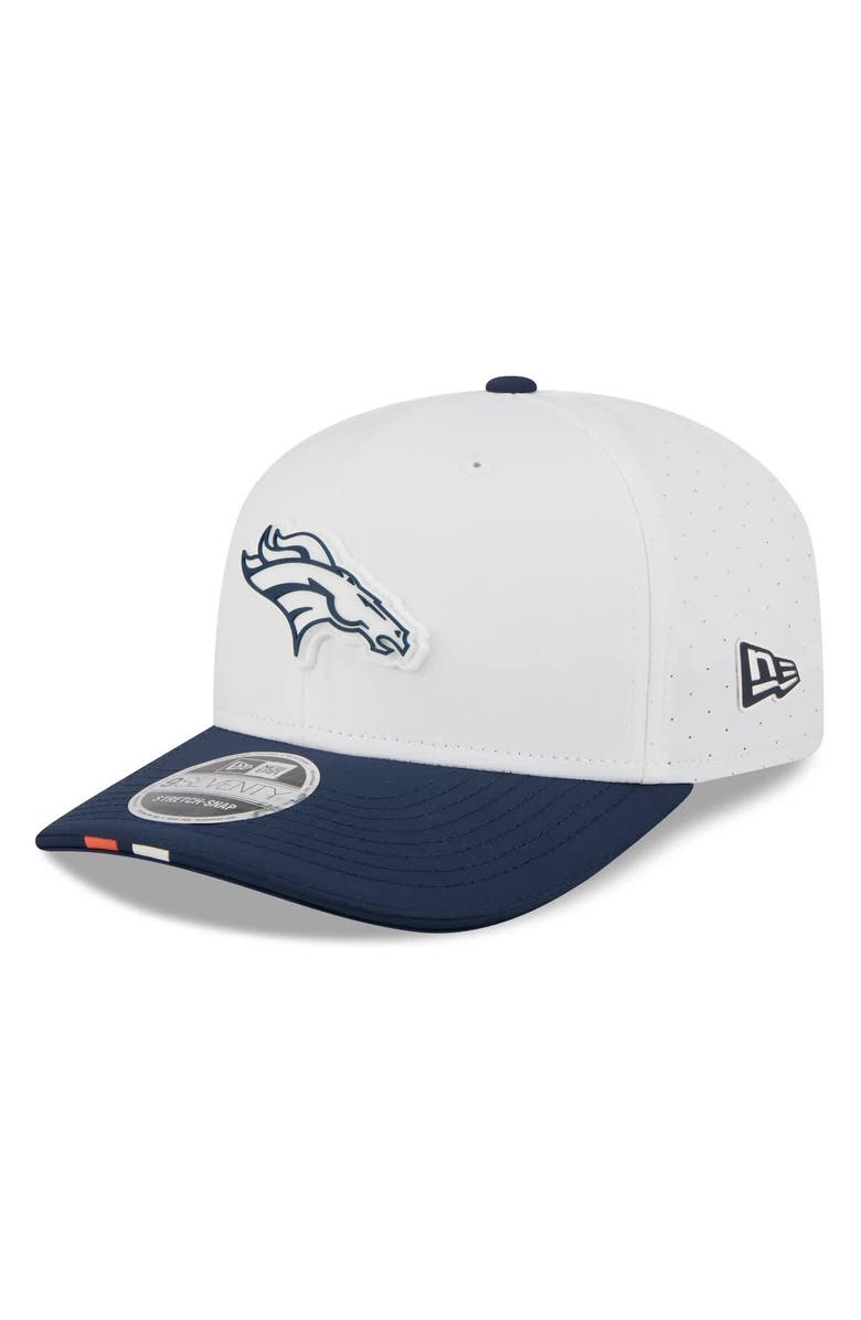 New Era Men's New Era White/Navy Denver Broncos 2025 NFL Training Camp 9SEVENTY Adjustable Hat, Main, color,